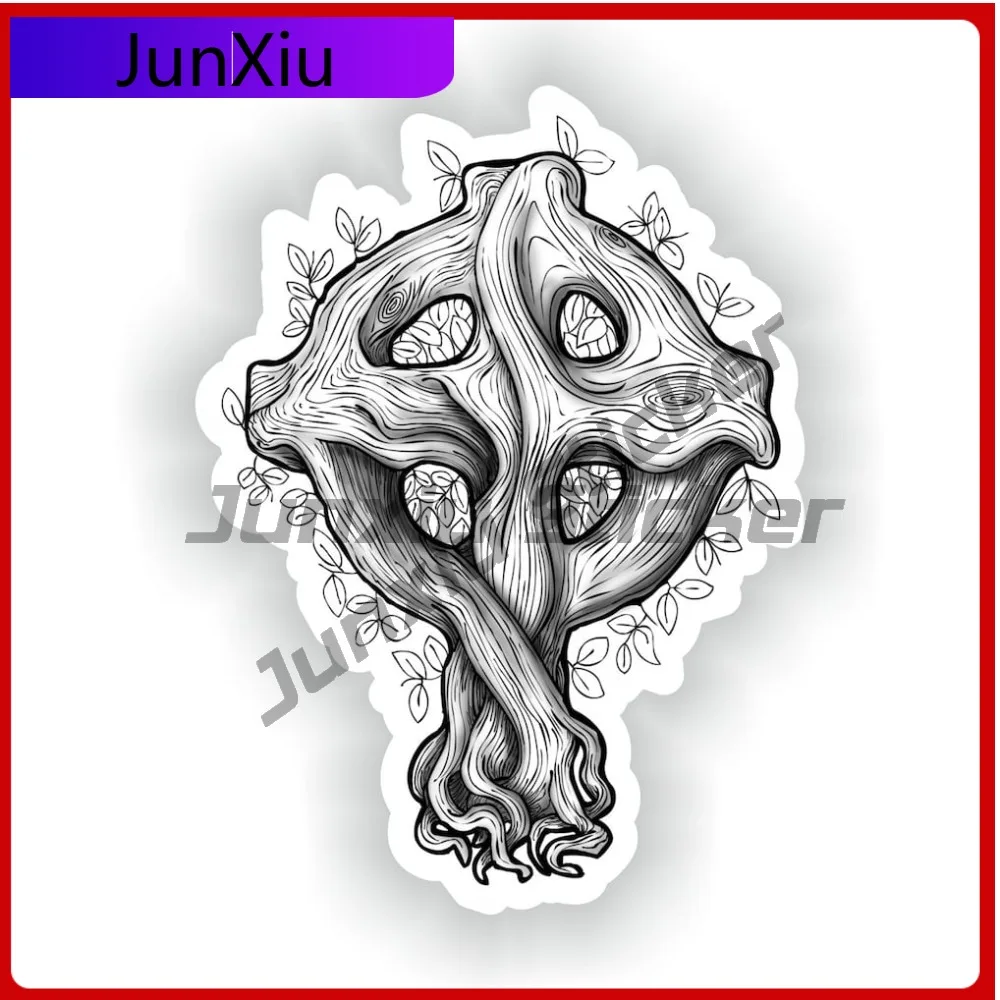 

Celtic Cross Tree Irish Style Cross Knot Sticker Accessories Car Scratch Cover With Sticker Suv Window Camping Decals Waterproof