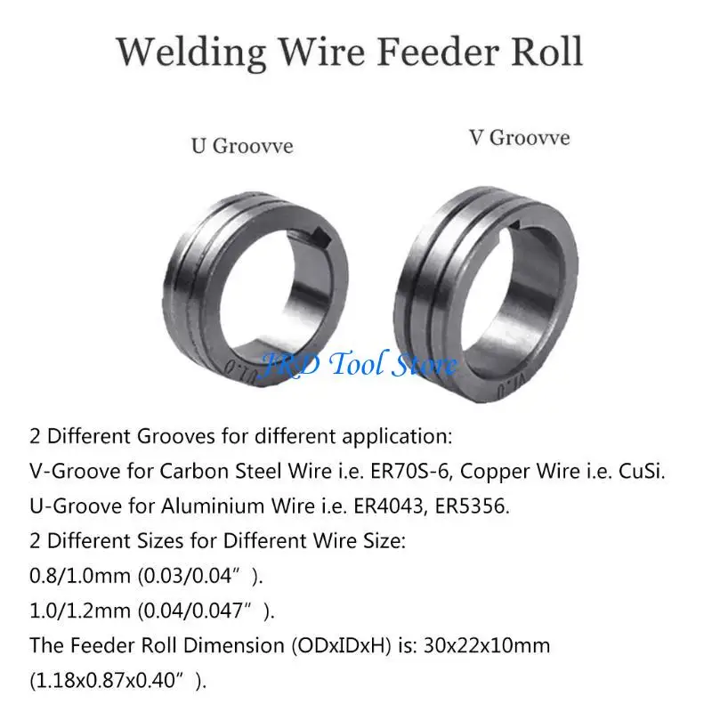 A2UD 소형 반복 와이어 피더 롤 v u knurl 그루브 30x22x10mm 0.8 1.0 1.2m