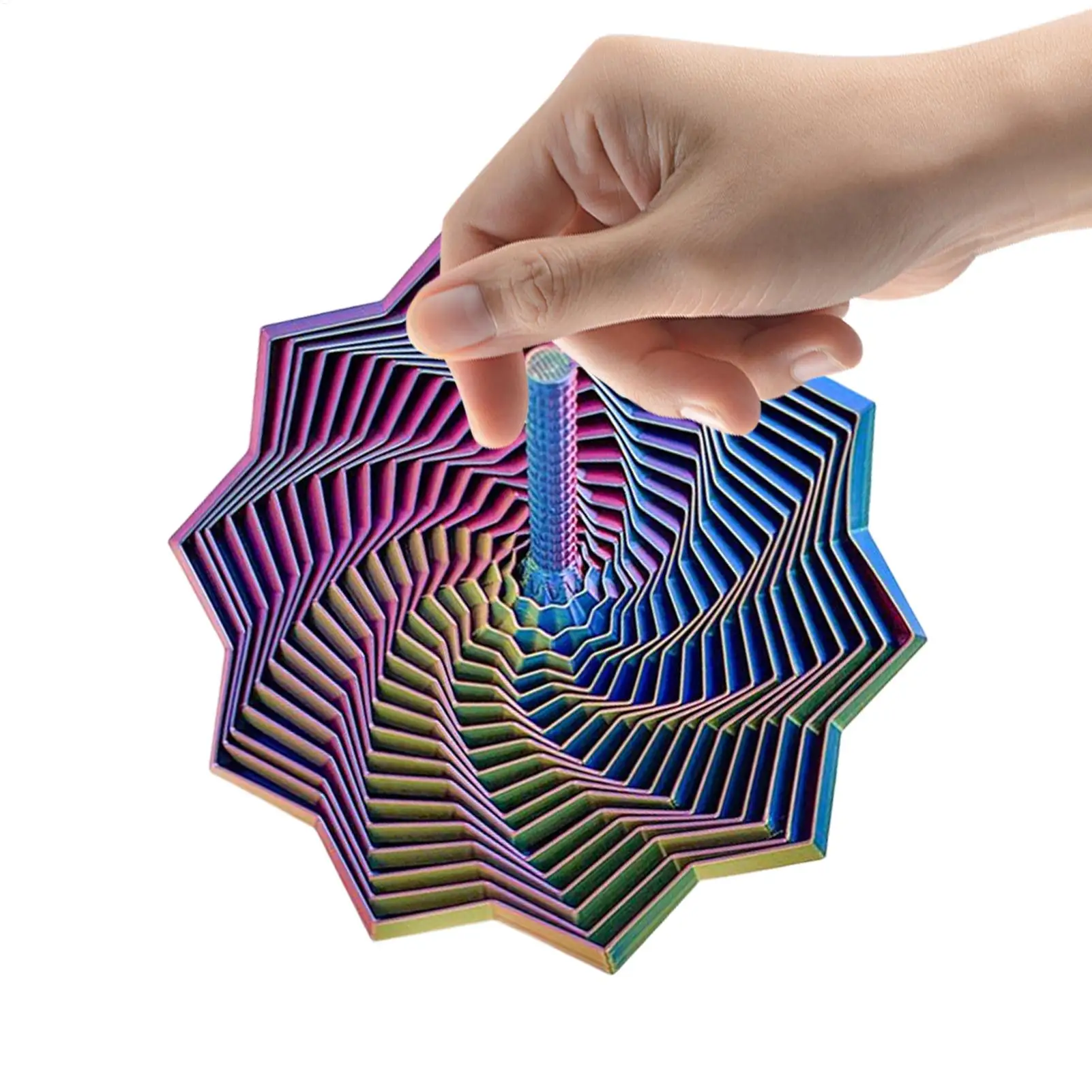 طباعة ثلاثية الأبعاد لعبة تململ حسية موسعة نموذج نجمة الوهم البصري مسدس دوامة الحلي لعبة لوحة تخفيف التوتر