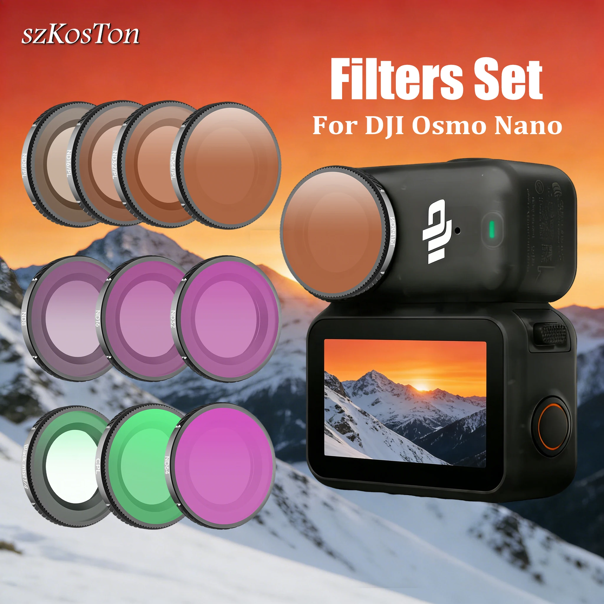 

Для DJI OSMO Nano Набор фильтров для объектива Камера CPL/UV//Черный мягкий/ND8 ND16 ND32 ND64/Защитные фильтры Комплект аксессуаров для OSMO Nano