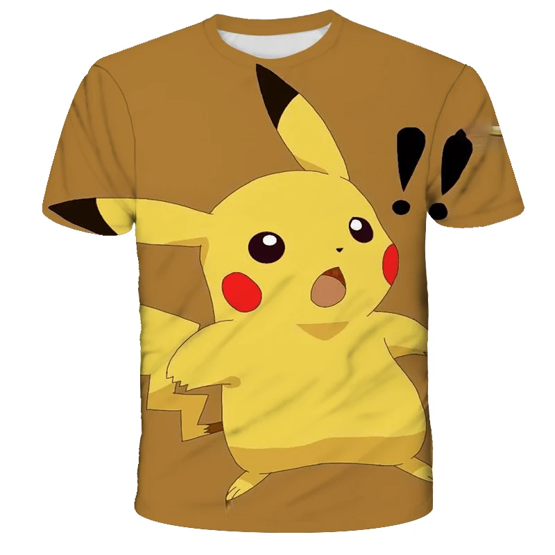 NOVEDAD DE VERANO 20225, camiseta de animación de Pikachu con estampado 3D, camiseta informal Unisex de moda para niños, camiseta bonita de calle diaria