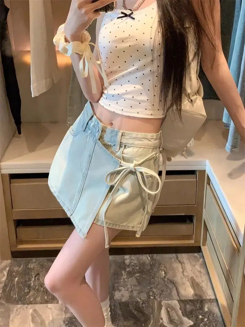 

Skirt Pants Denim Shorts for Women Micro Mini Irregular Short Jean Woman High Waist Wholesale Korean Style Flowy New in Stretchy