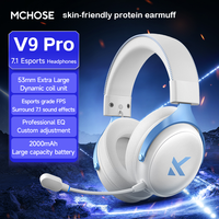 MCHOSE S9 Pro Three-mode Wireless Gaming Headset RGB AI Noise Cancelling Low Latency Headphones Detachable Mic for PC Gamers
