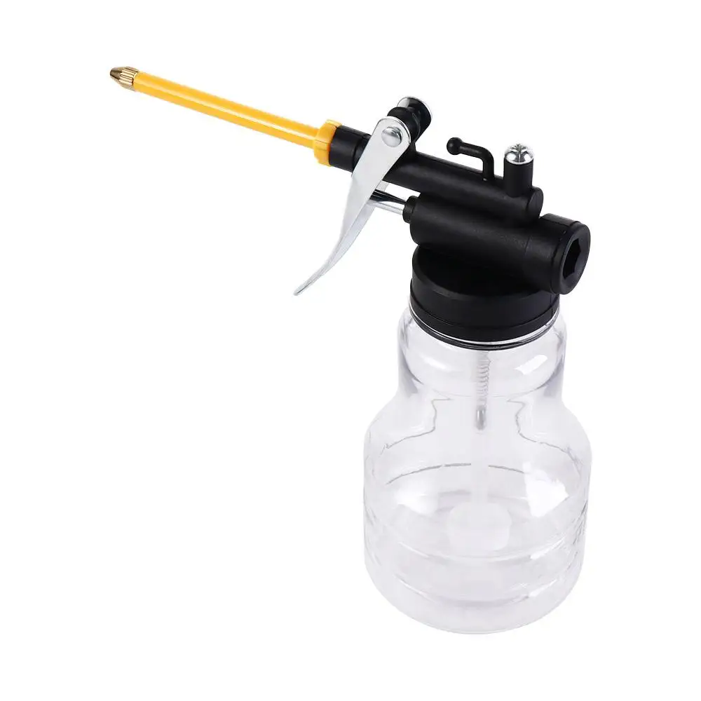 Portable Lubrication Oil Can High Pressure Transparent Oiler Pump With Oil Spray Hose Plastic Car Oil Pot Bottle Oil tank