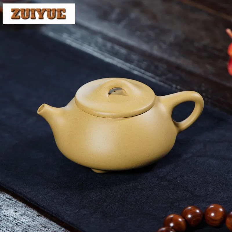 

350ml Vintage Yixing Purple Clay Teapots Famous Artists Handmade Stone Scoop Pot Raw Ore Section Mud Kettle Zisha Tea Set Tea