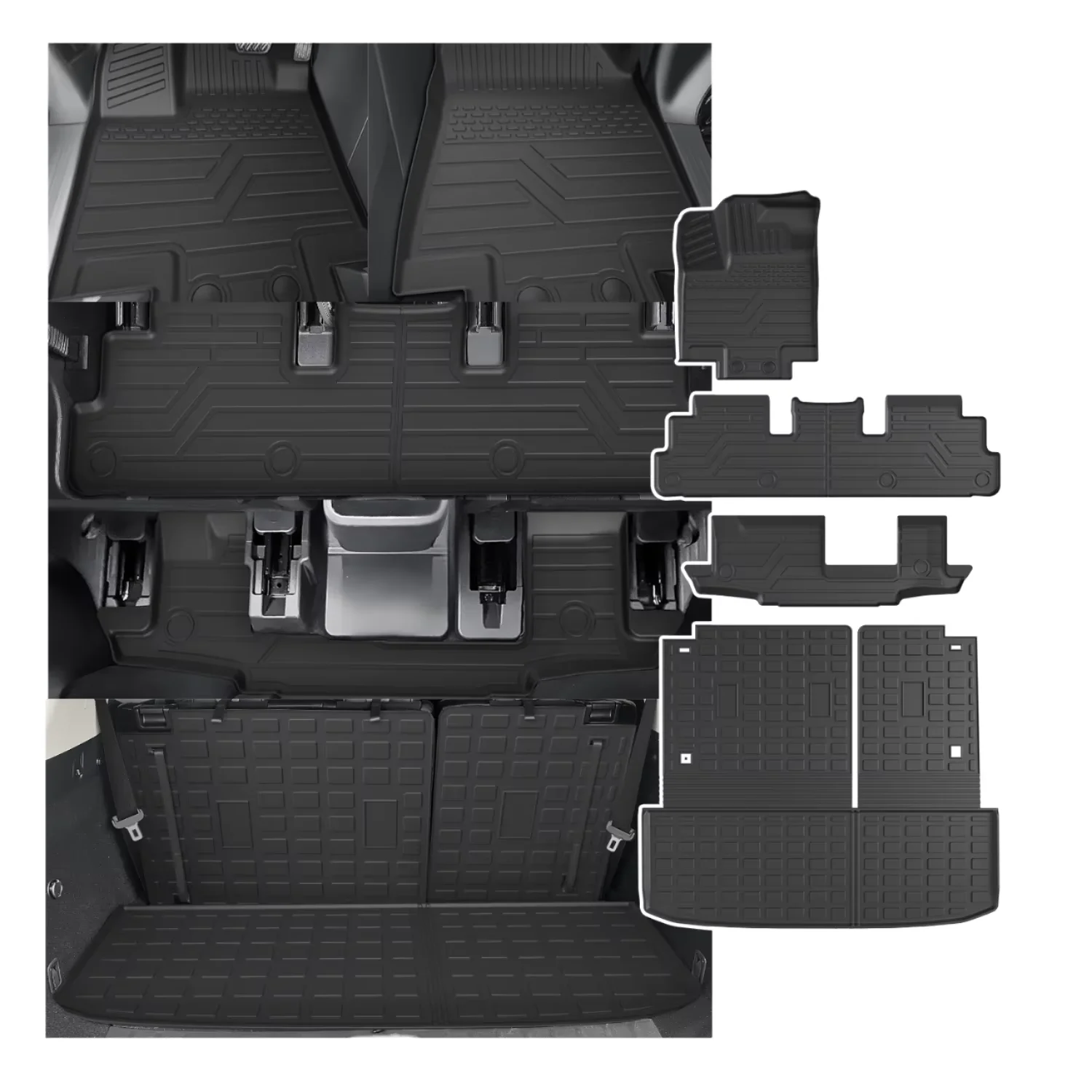 Rear Trunk Mat with Backrest Business Design Full Set 4-Piece Non-Skid Durable TPE Floor Liner for 2023+  Pathfinder