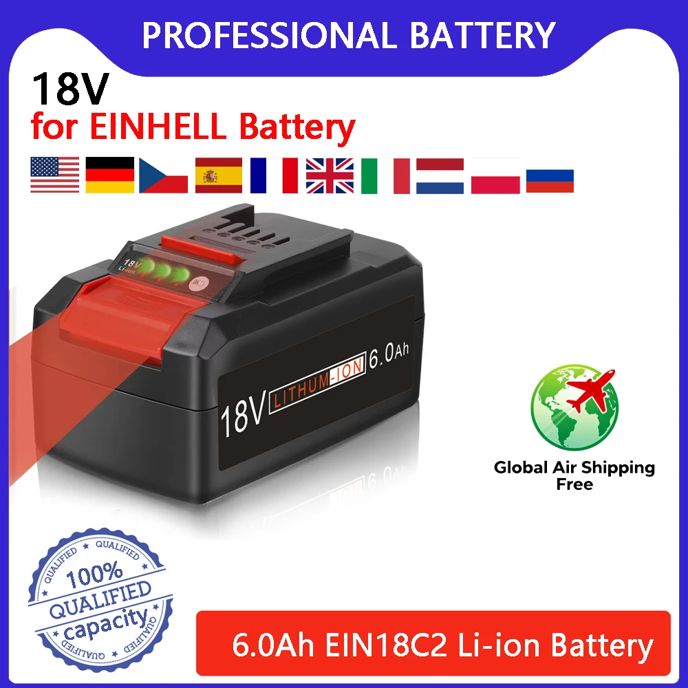 Hochwertiger Ersatzakku EIN18C2 Li-Ionen-Batterie für EINHELL 18V Akku Power X-change PX-BAT4 4511396 4511437 Elektrowerkzeuge
