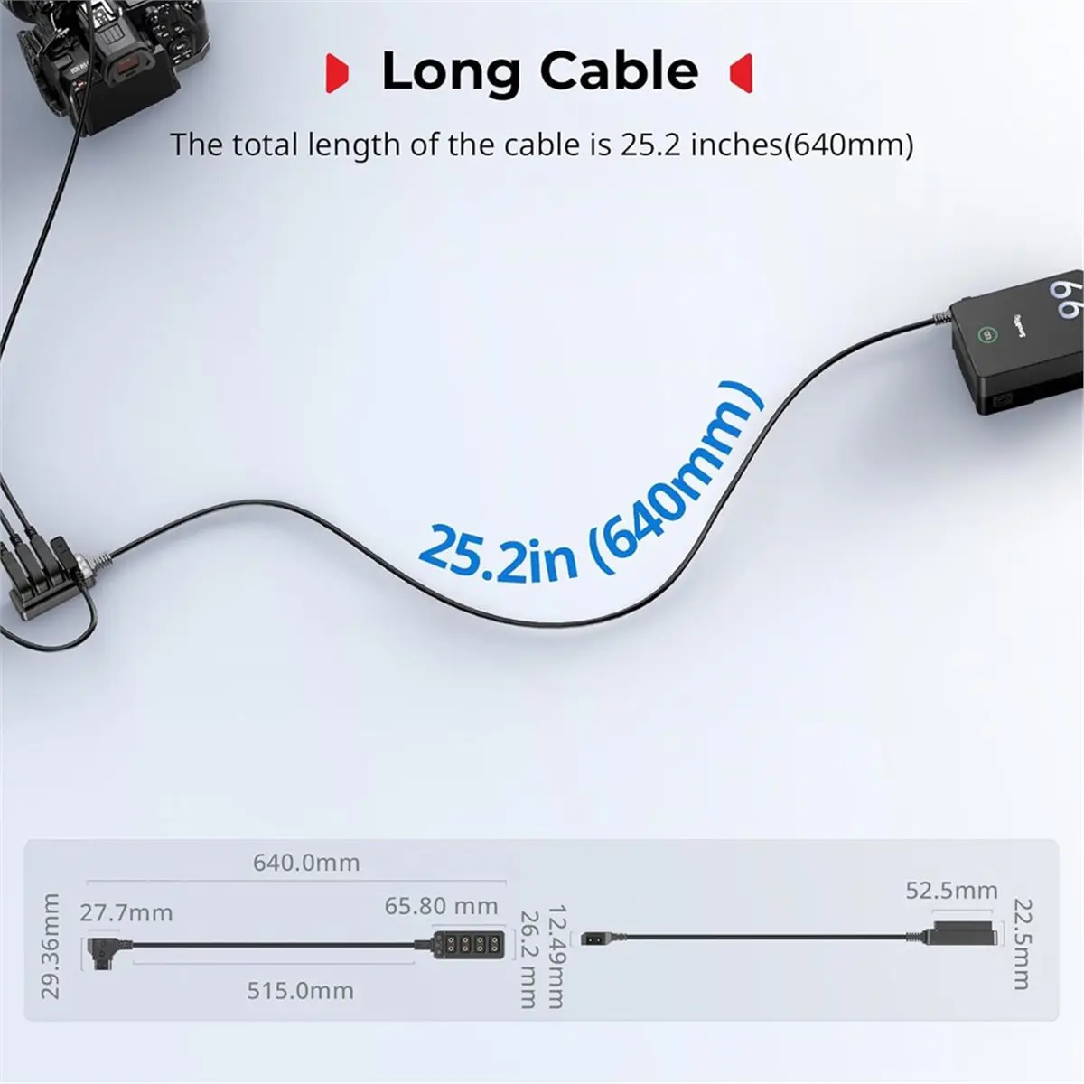 a23g-スプリッター電源ケーブル（4ポート）、dタップ充電コード、vマウントバッテリー対応、カメラ電源アダプターバッテリーケーブル