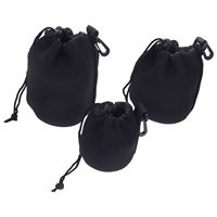 3 Pcs Lens Bag Neoprene Camera Large Medium Small Soft Padded Case photographers lens storage bags drawstring pouches camera