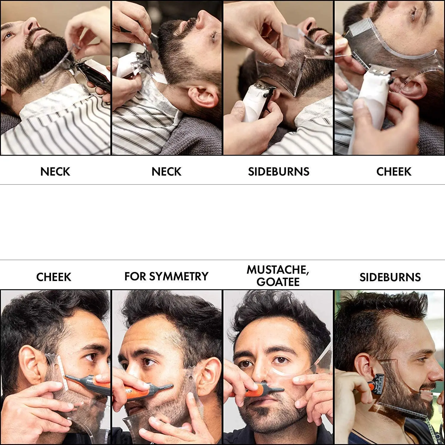 Men's Beard Comb Template Clear Ruler Styling Tool for Beard Shaping Sideburns Trimming And Contouring