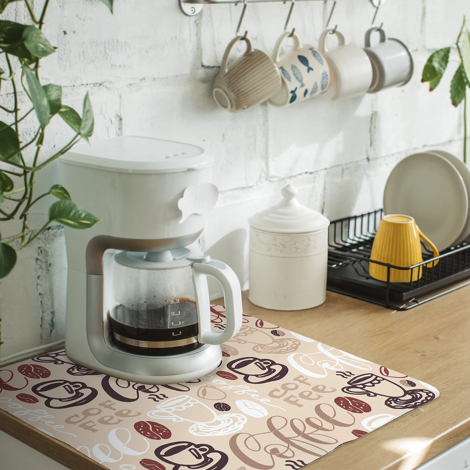 

Insulation Under Coffee Maker Nonslip Kitchen Counter Bar Protect Absorbent Under Coffee Maker Mat Drying Mat Household