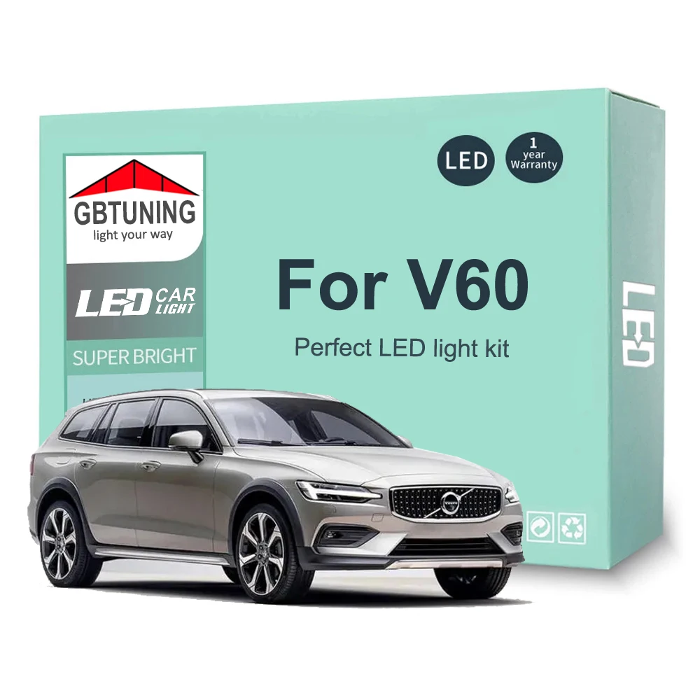 19 szt. Oświetlenie wnętrza LED do Volvo V60 kombi 2010 2011 2012 2013 2014 2016 2016 2017 2018 akcesoria samochodowe Canbus żarówka wewnętrzna