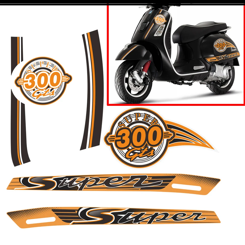 

Scooter For PIAGGIO VESPA GTS 300 GTS300 SUPER Sport Decal Stickers Emblem Badge Logo Cover GTS300 Panel Protector Accessories