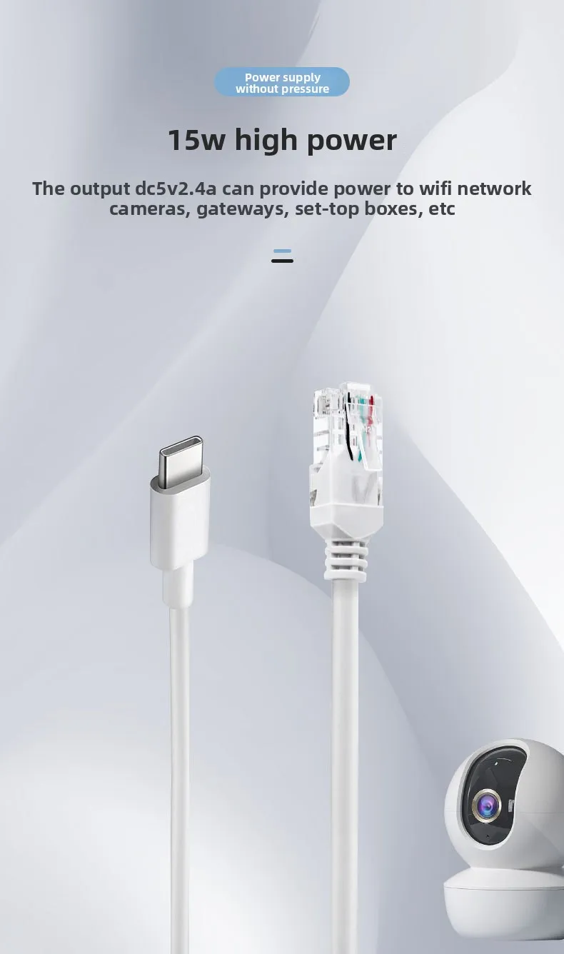 Répartiteur POE 48V à 5V Micro USB tpye-c 10/100Mbps, alimentation d'injecteur de caméra POE