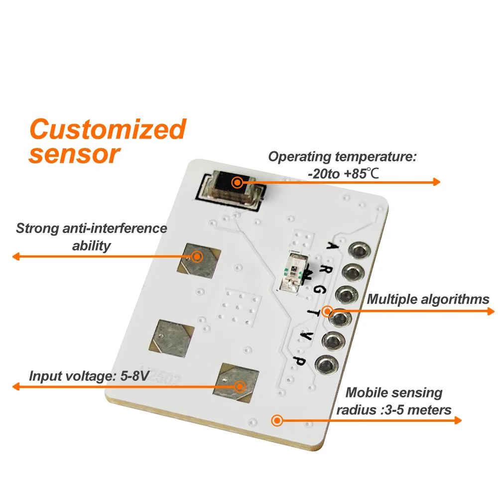 

30 шт., 24 ГГц, Bluetooth-соединение, приложение для управления, модуль радарного датчика, регулируемый параметр, поддержка присутствия, моду обнаружения дыхания