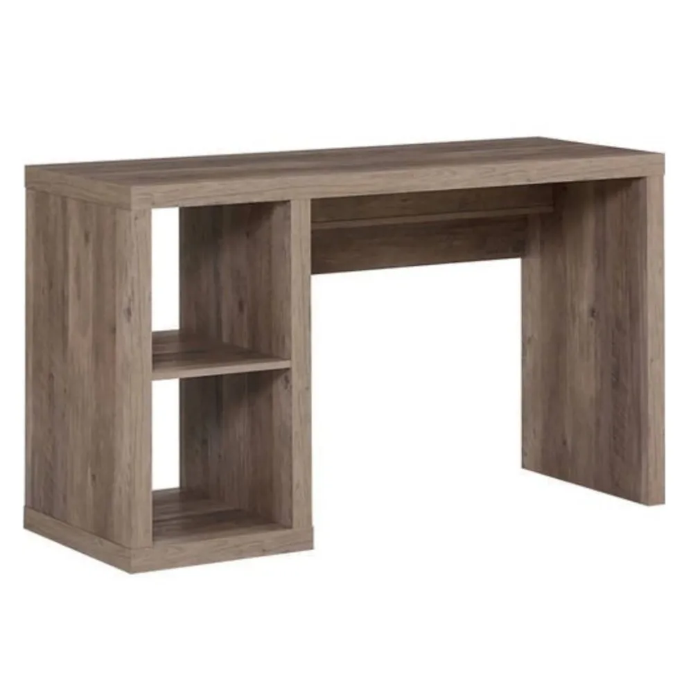 Cube storage desk, rustic grey