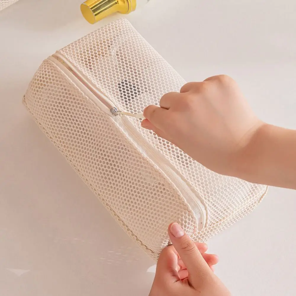

Casual Nylon Storage Pouch Hand-held Mesh Cosmetic Bag With Zipper Multipurpose Toiletry Wash Bags Travel