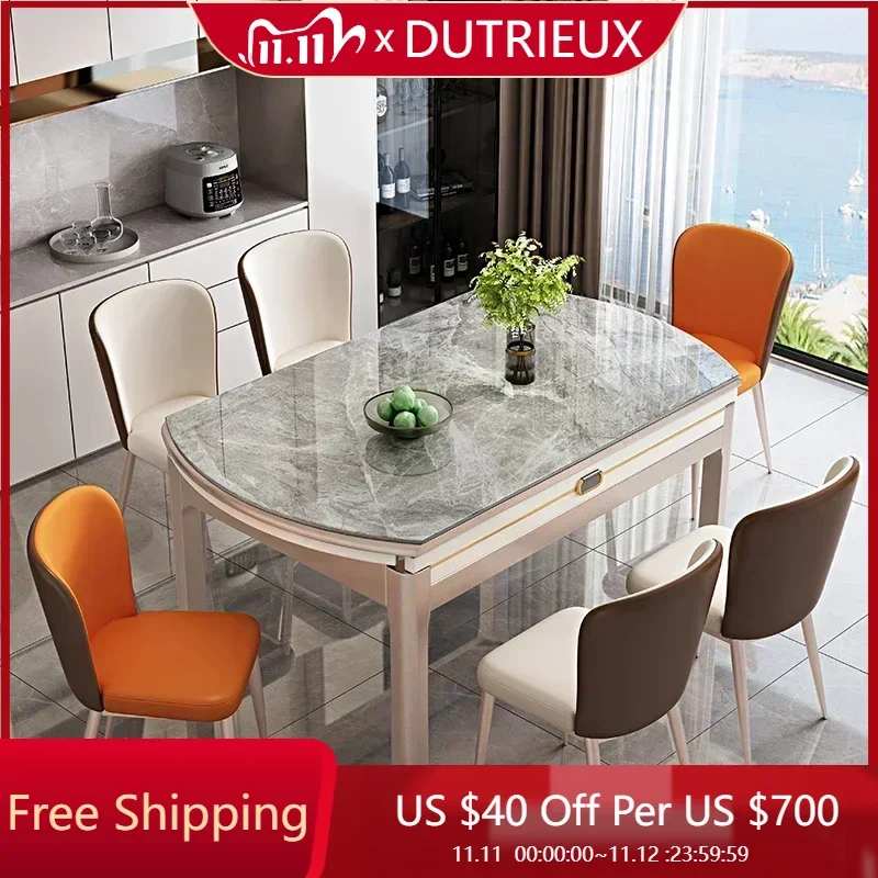 

White Design Dining Table Nordic Minimalist Elegant Modern Dining Table Chair Kitchen Mesas De Jantar Living Room Furniture