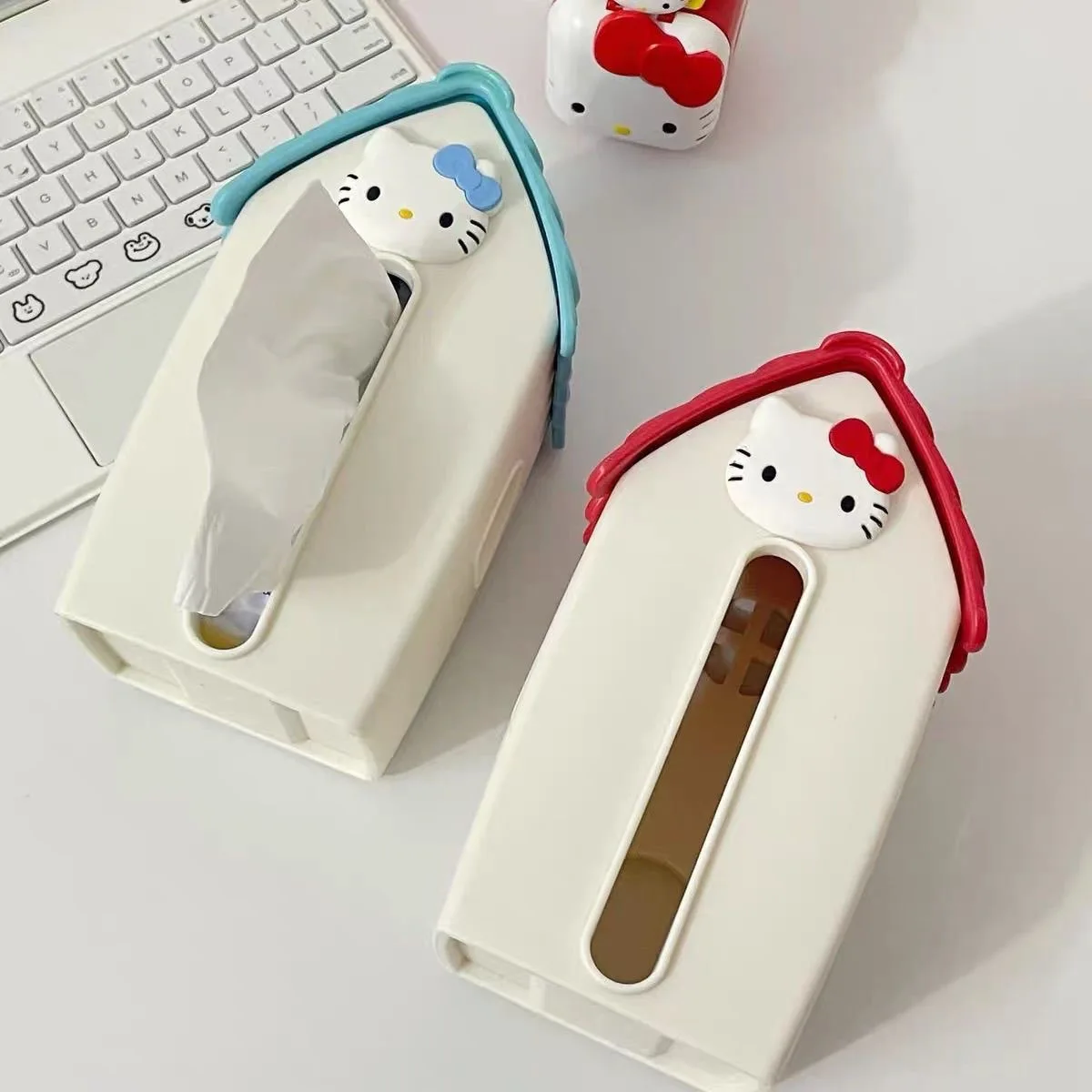 

Hellokitty в одном стиле, коробка для салфеток Sanrio KT Cat, креативная ретро коробка для салфеток для гостиной, интересные украшения для дома, подарки