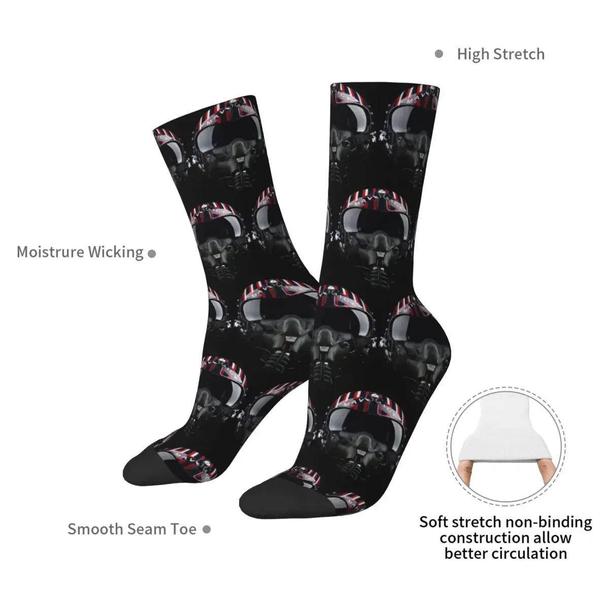 MAVERICK Socks Harajuku High Quality Stockings All Season Long Socks Accessories for Man's Woman's Gifts