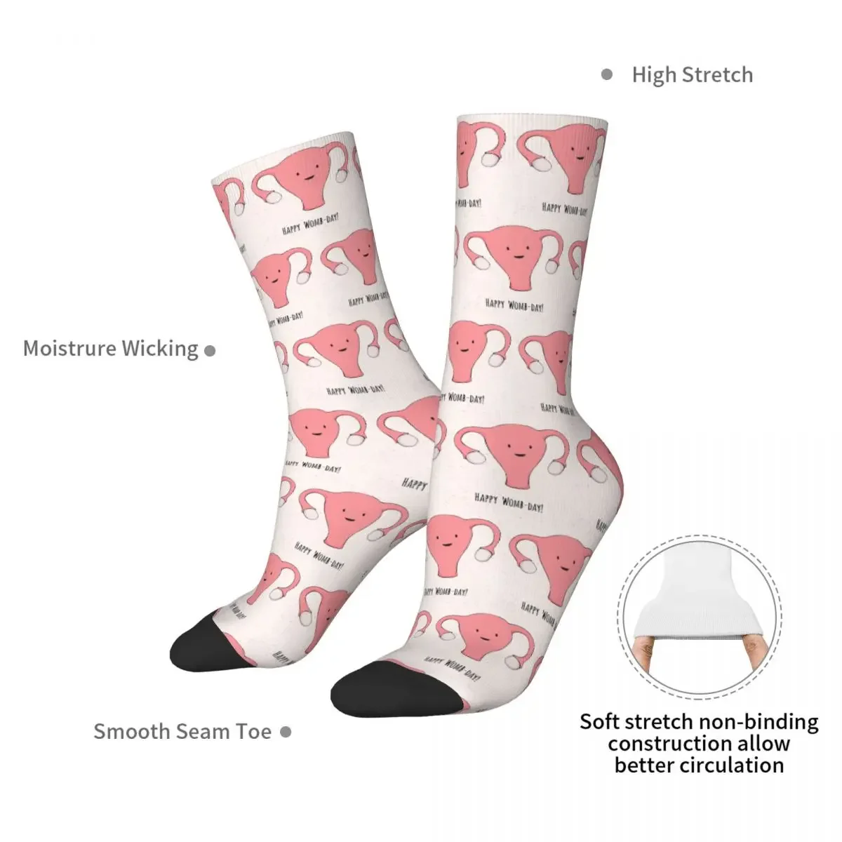 Uterus Serie-Happy Womb Day Socken Harajuku super weiche Strümpfe die ganze Saison lang Socken Zubehör für Männer Frau Geschenke