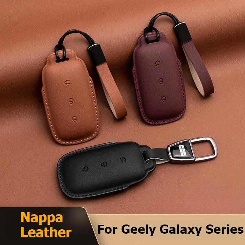 

Для Geely Galaxy L7 L6MAX 1.5T Plus AIR PRO L7max E8 E5 Чехол для автомобильного ключа Nappa Кожаный чехол для автомобильного ключа Брелок Аксессуары