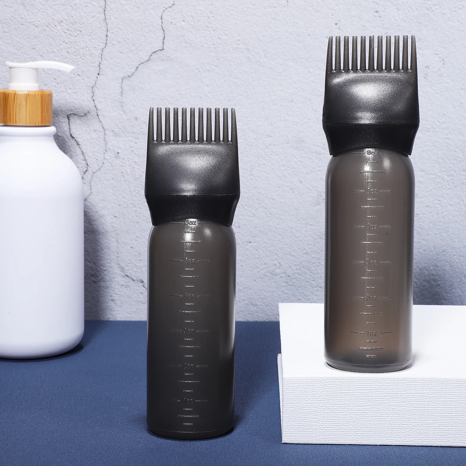 

2 шт., бутылки-аппликаторы с корневой расческой, герметичная бутылка для окрашивания волос с прозрачной шкалой для нанесения масла и окрашивания волос