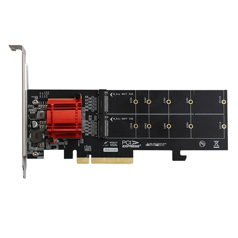 

PCIE3.1 X8 To Dual M.2 Hard Disk Expansion Card ASM1812 Chip Supports NVME Protocol Full Speed Expansion Card