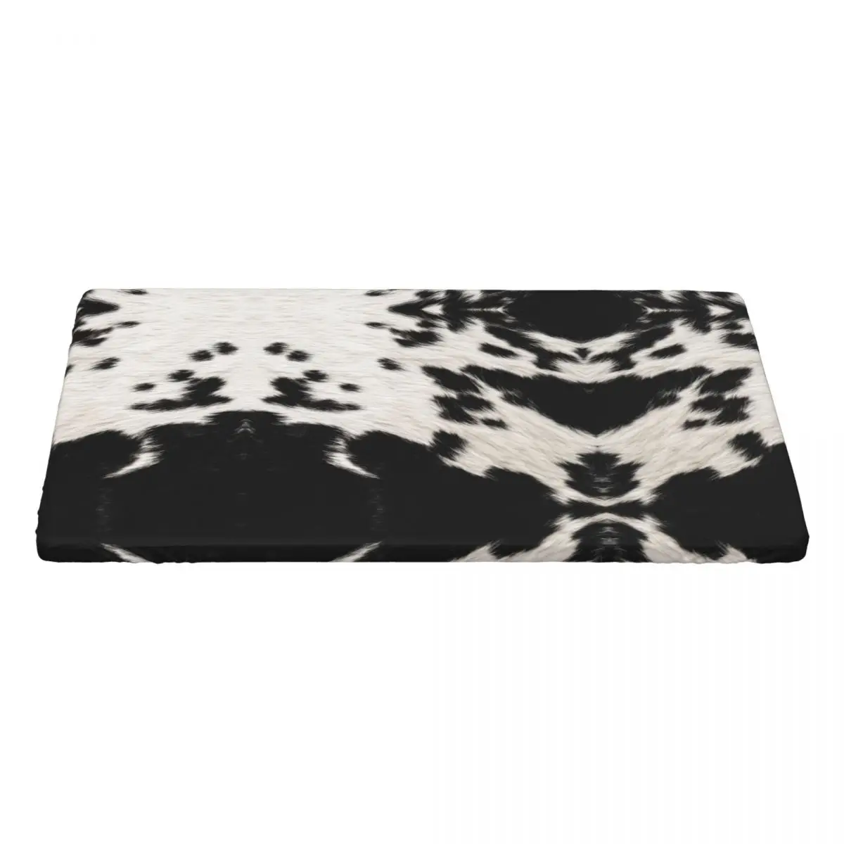 Rectangular Fitted Cowhide Black Spotted Texture Table Cloth Waterproof Tablecloth Outdoor 4FT Table Cover