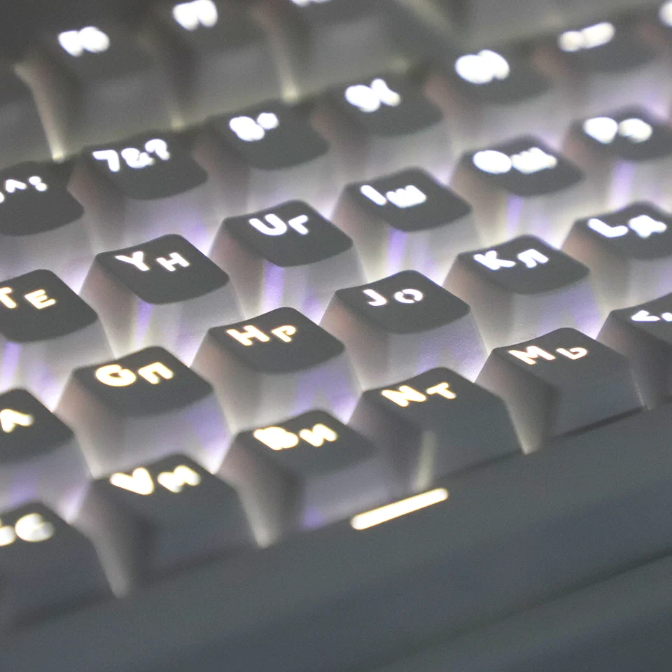 132 Keys Russian Keycaps White ABS OEM Height for Mechanical