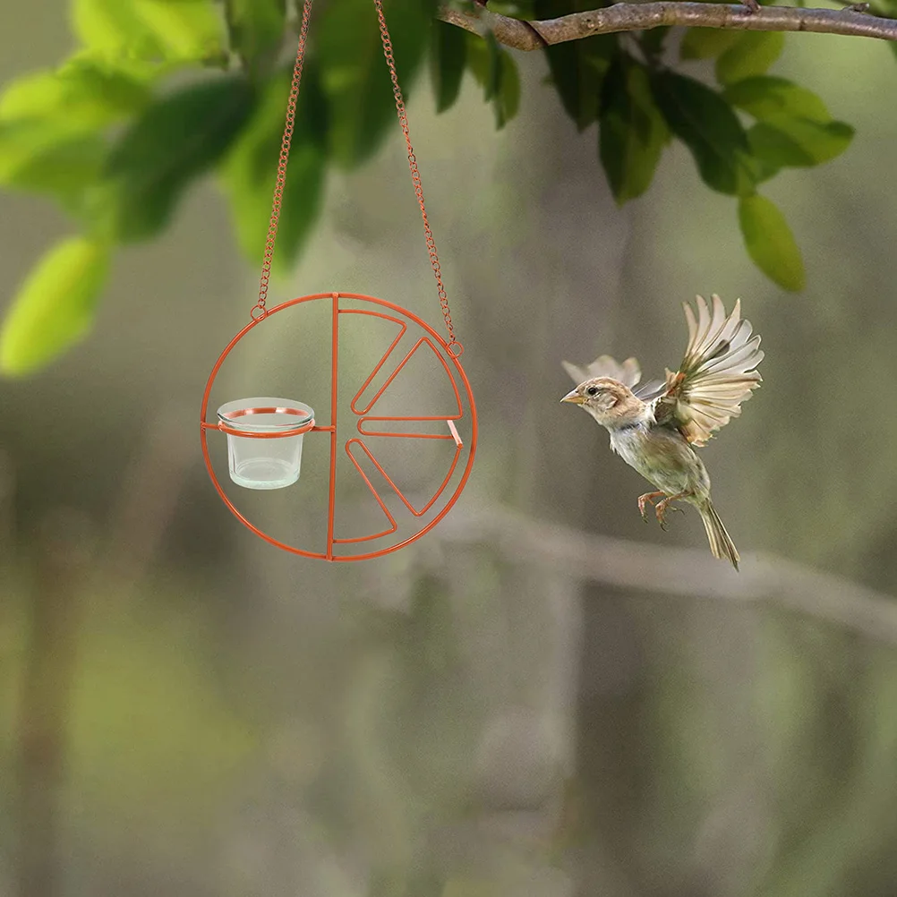 

2Pcs Glass Bird Feeder Hanging Outdoor Cup for Garden Balcony Use Elegant Wildlife Attractor Easy Install No Tools Required