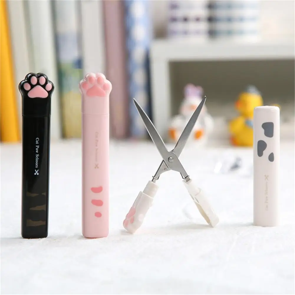 Portable  Useful Cute Cat Paw Hand Account Scissors Stainless Steel Pen Scissors Safe   for Home
