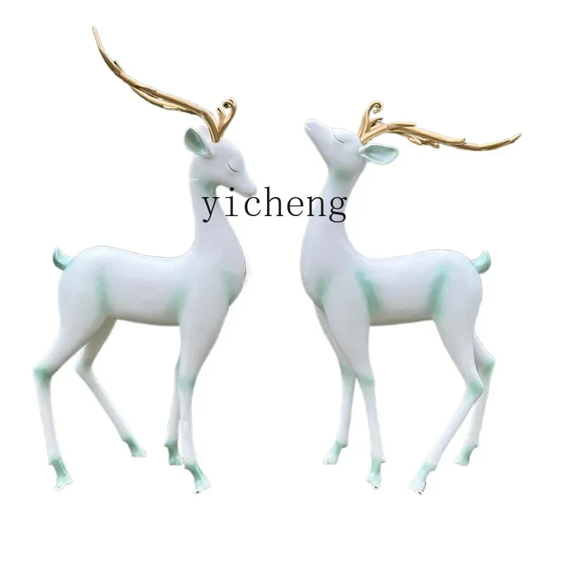 TQH outdoor sika deer fiberglass sculpture garden landscape park community shopping mall lawn simulation animal decoration