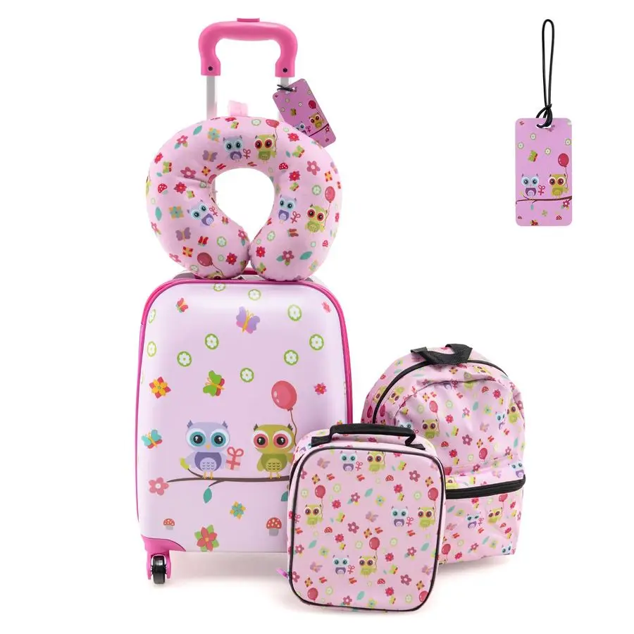 

Piece Kids Luggage Set, 16 Carry on Suitcase w 13 Backpack, Neck Pillow, Hardside Spinner Toddler Luggage, Travel Rolling Suitca