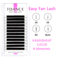 TDANCE Easy  fanning Fast Fan Blooming   Eyelash Extensions  Individual Lashes Automatic High Quality   Flowering Volume Eyelash