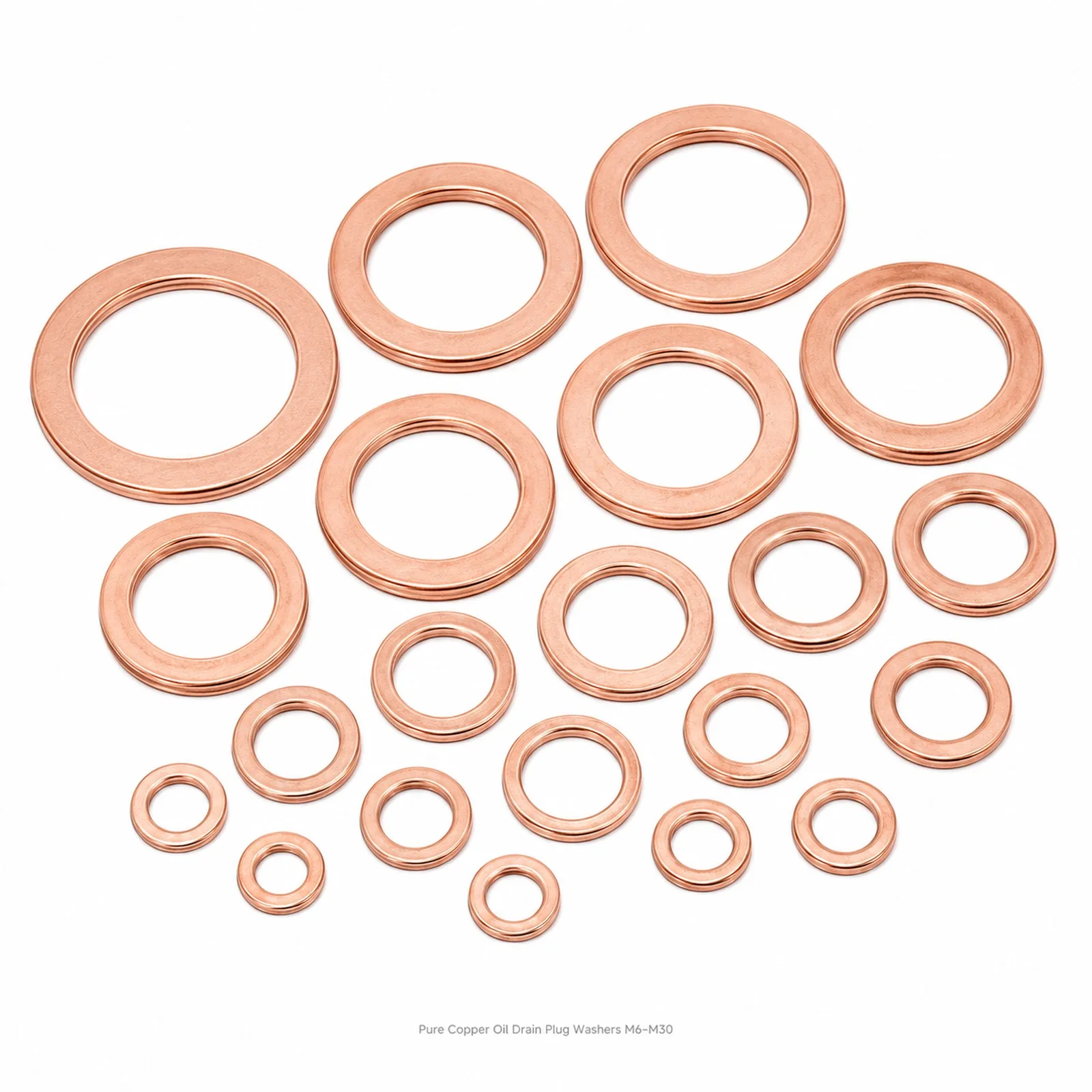 Solid Pure Copper Oil Plug Washers Gasket O‑Ring M6-M30 Motorcycle Engine Sump Drain Flat Sealing Spacers