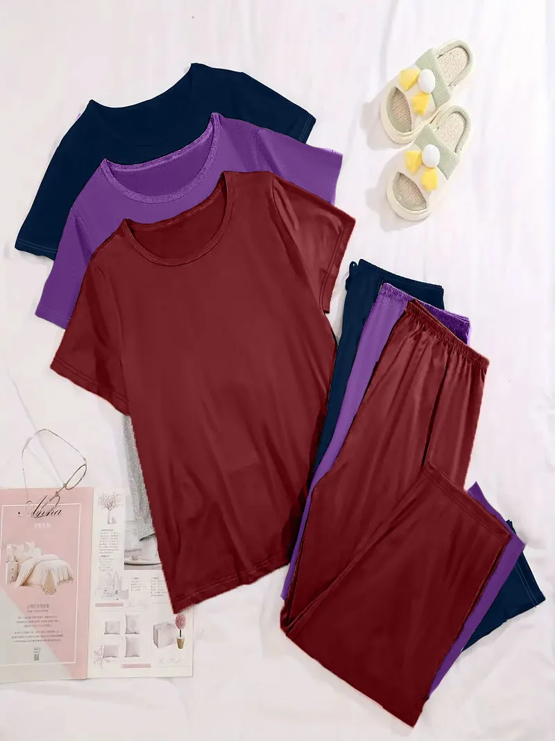 

Women Plus Size Three-piece Loungewear Set