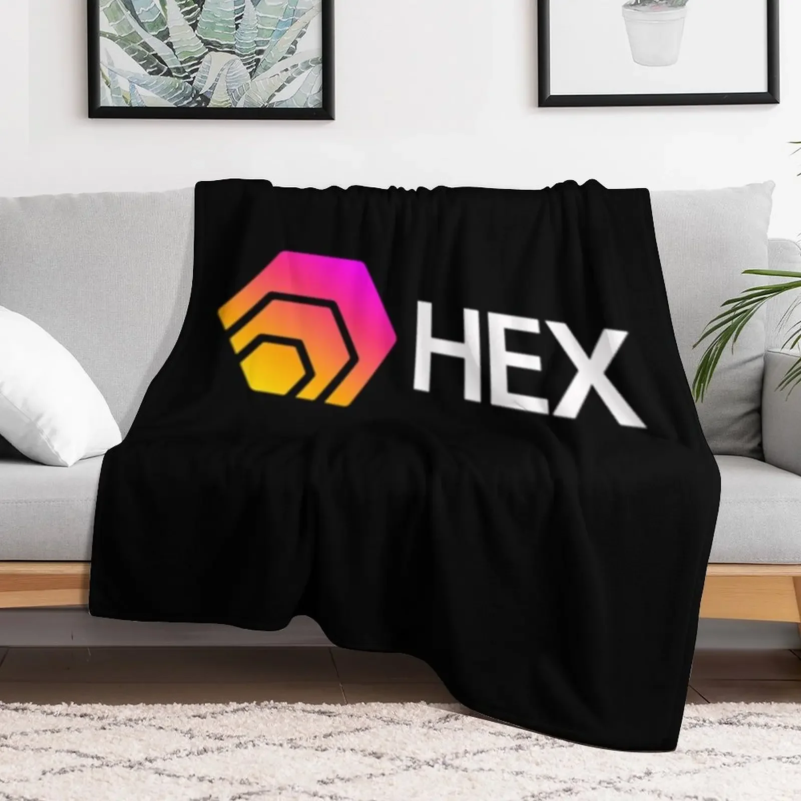 HEX Crypto Hexagon Logo Throw Blanket christmas gifts Designers Sleeping Bag Blankets