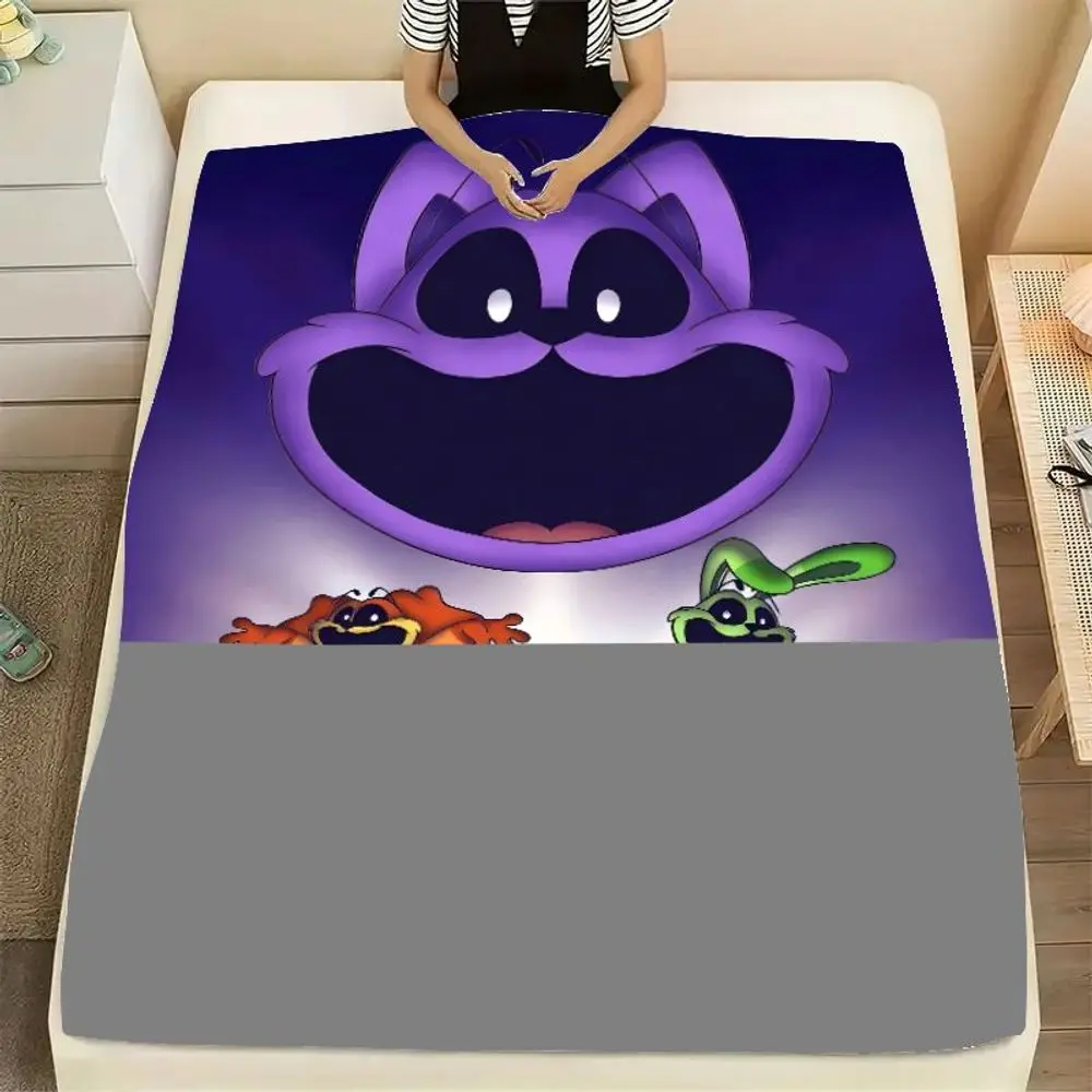 بطانية Critters المبتسمة النابضة بالحياة - بطانية رمي قطيفة كرتونية ملونة مع شخصيات مبهجة وتصاميم غريبة الأطوار - Perf