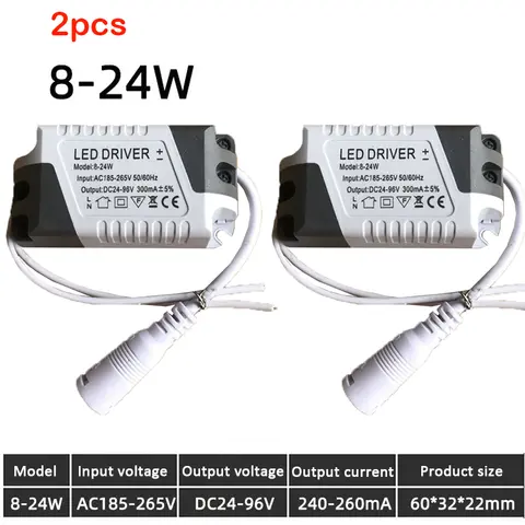 LED Driver AC 110V 220V to DC 12V DC 24V 8-18W 8-24W Lighting Transformer Ceilling Lamp LED Strip Power Supply Adapter 280mA