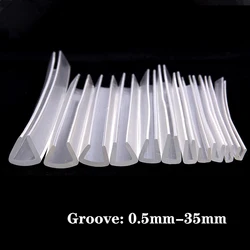 Groove 0.5mm-35mm Rubber Edging Sealing Strip Transparent U Type Protector Shield Glass Metal PVC Plastic Cut-resistant Hand