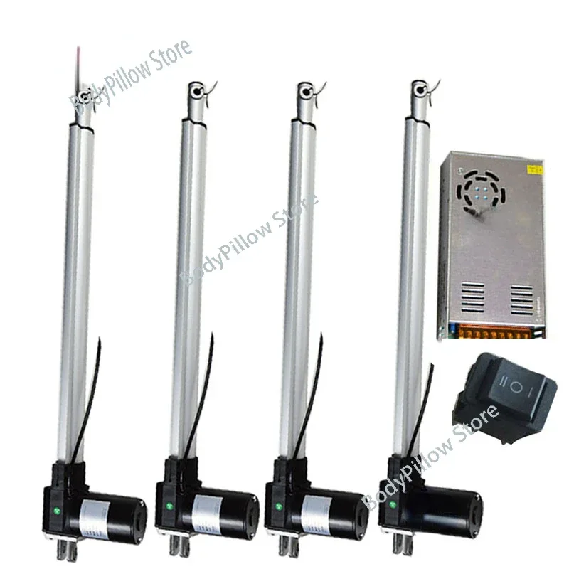 synchronized motion 600mm~1000mm stroke length 4 linear actuators for bed lift