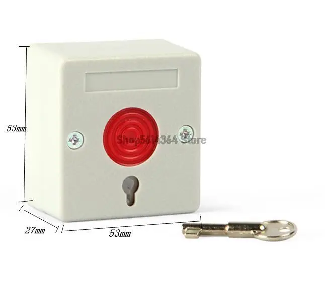 DC12V Emergency Panic Switch Button with Key for Home Office