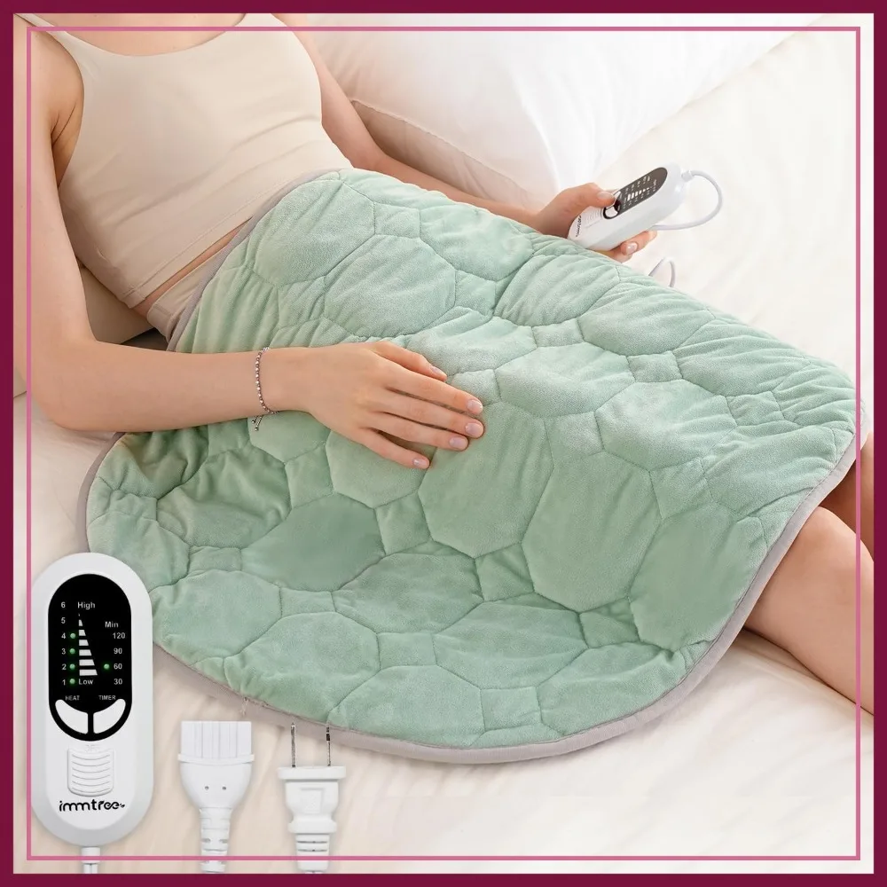 

Weighted Heating Pad for Period Cramps, 29"x24" Extra Large Electric Heated Pad 7 lbs, Back Shoulder Knee Abdomen Pain Relief, Soft Warm Heavy Lap Blanket, Christmas Gift