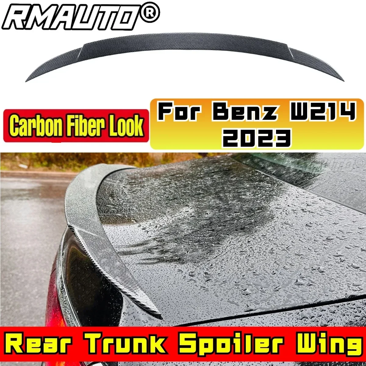 

For Mercedes Benz E-Class W214 E260 E300 Babos 2024+ Rear Spoiler Wing Exterior Part Car Rear Trunk Spoiler Car Accessories