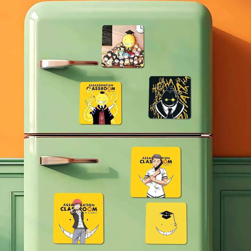 Juego de imanes acrílicos para nevera, pegatinas adhesivas decorativas cuadradas creativas, imanes para regalo de Festival, Anime A-Assassination Classroom