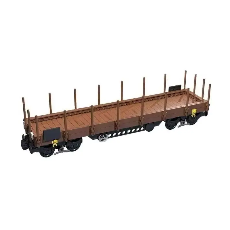 MOC Building Blocks 8-Wheel Stake Wagon Model Train Series DIY Assembled Bricks Collection Display Toy Xmas Display Gifts 310PCS