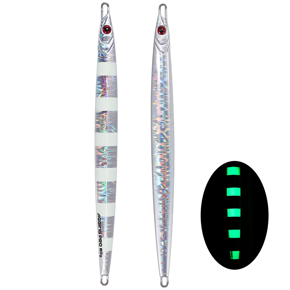 JIGGING PRO Long Blade 40g 60g 80g 100g Jigging-Köder, Weitwurf-Metall-Jig, Angelköder für Küsten- und Bootsangeln, Salzwasser-Angelköder 3
