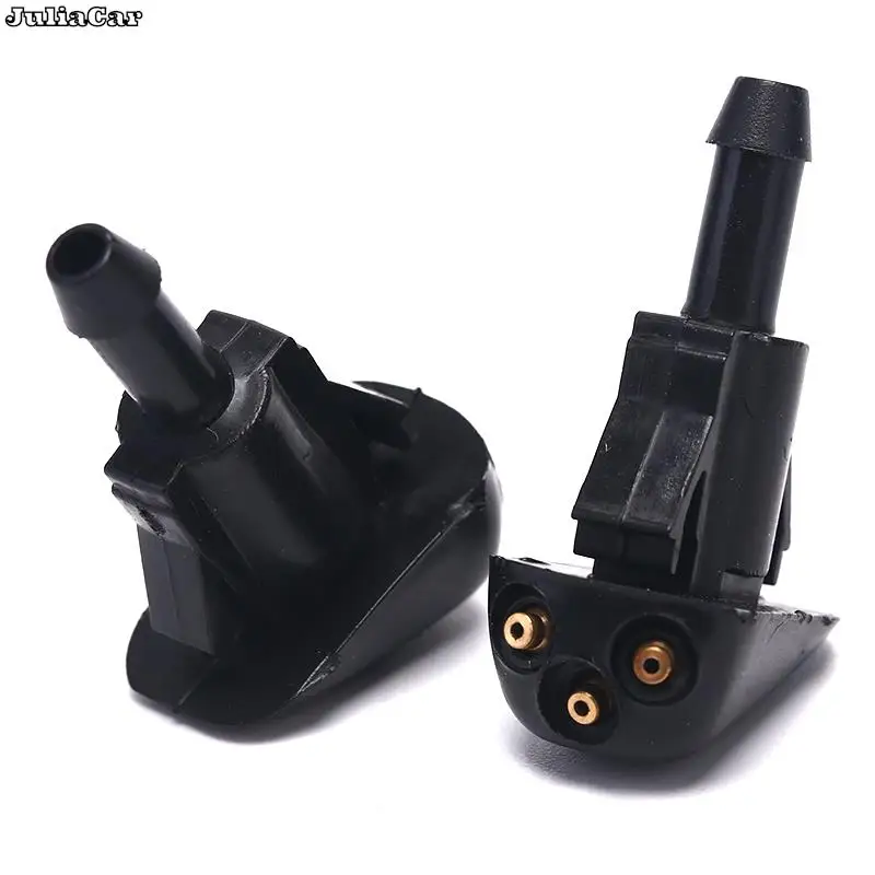 2Pcs Auto Car Plastic Windshield Washer Wiper Water Spray Nozzle Vehicle Car Accessories Black Color