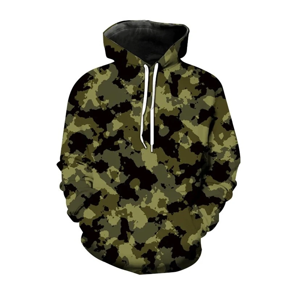 

New Versatile Hoodies Camouflage 3D Print Hooded Sweatshirt Pullover Men Fashion Hoodie Harajuku Street Style Sweatshirt